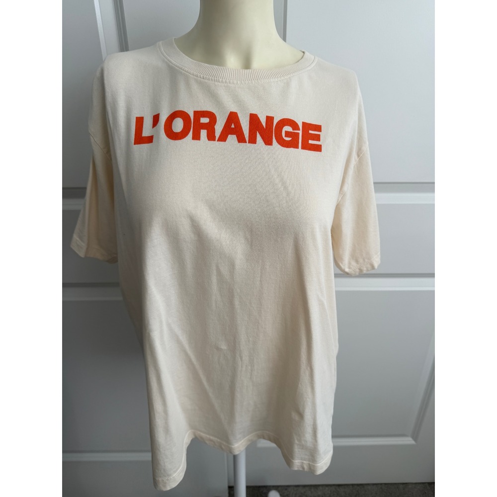 Compañia Fantastica L'ORANGE Graphic T-Shirt Cream Orange Women Large